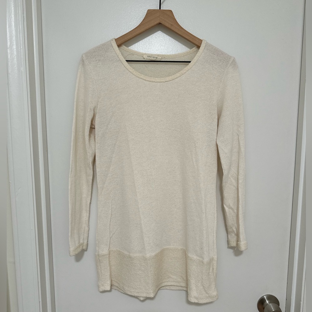 VESTIQUE | Ivory Knit Quarter‎ Sleeve Top